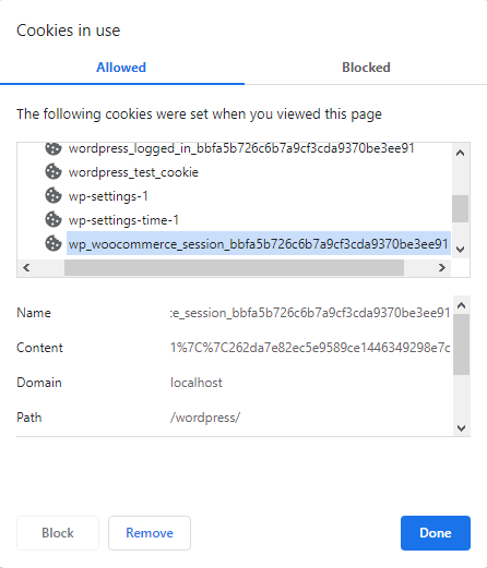 wp_woocommerce_session cookie